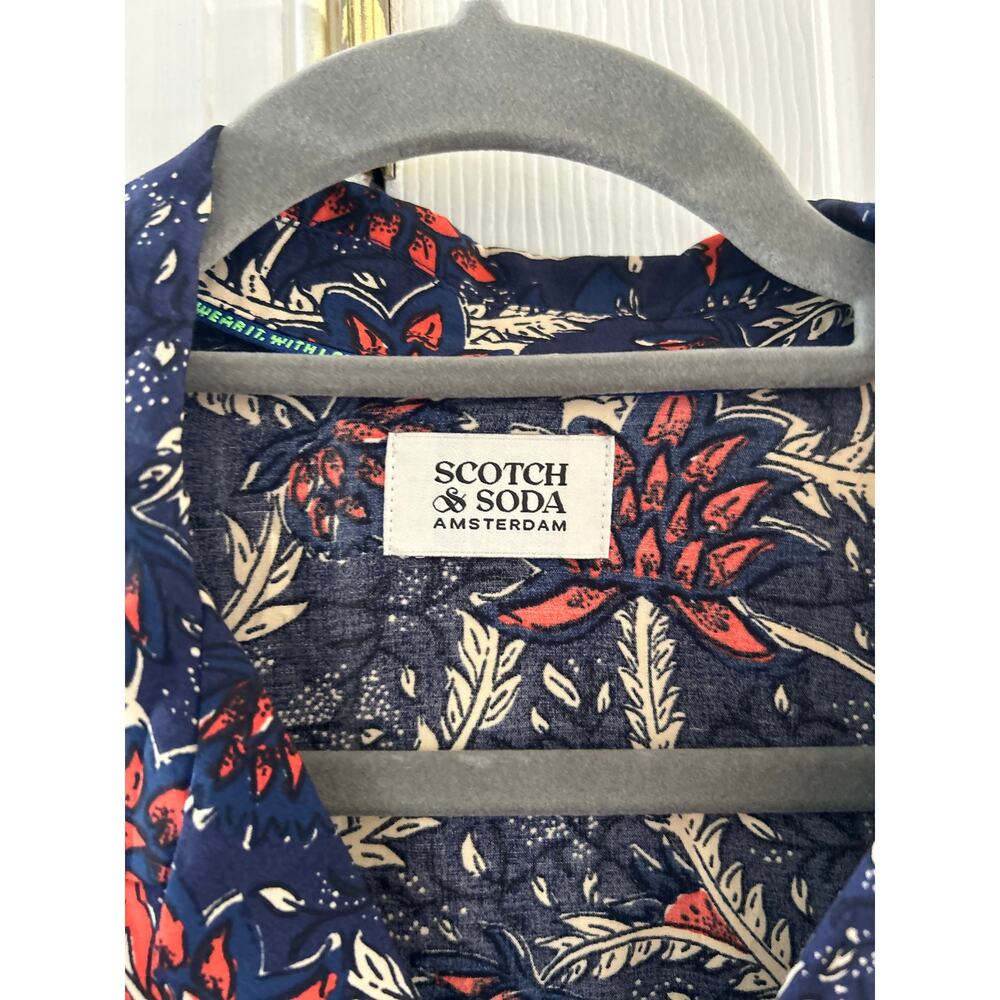 Scotch & Soda Navy Cream & Red Block Print Floral… - image 2